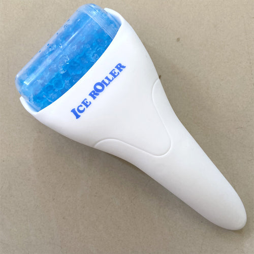 Blue ice roller for cooling facial massage