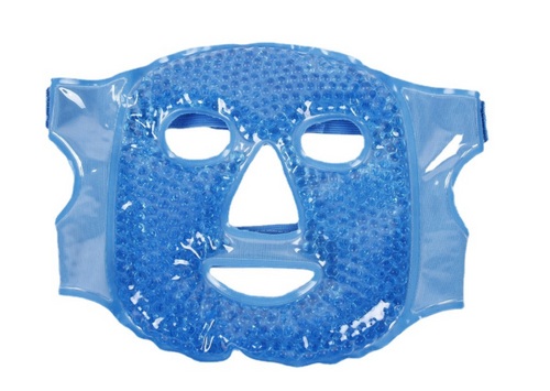 Blue gel cooling face mask for skincare